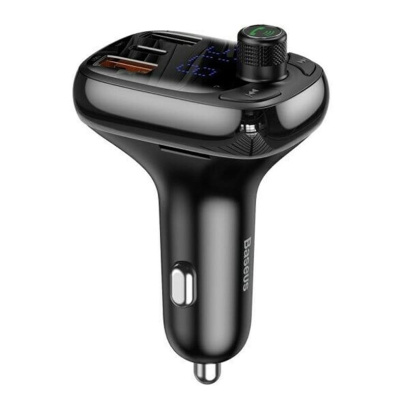 Автомобильное зарядное устройство с функцией FM-трансмиттера Baseus Quick Charger T typed Wireless MP3 (CCTM-B01) Черный
