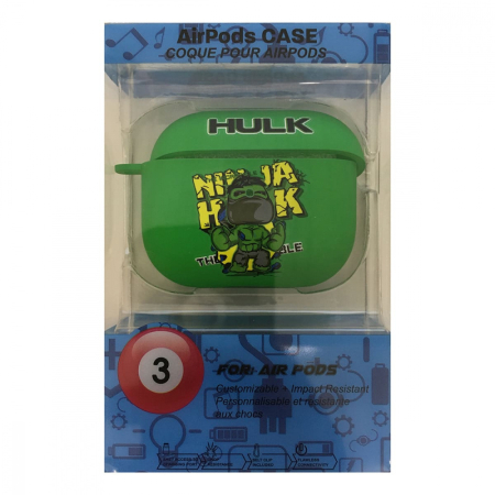 Чехол для AirPods 3 COQUE POUR Зеленый с рисунком HULK