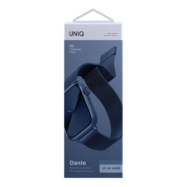 Ремешок для Apple Watch 42/44/45 mm UNIQ Dante Strap Mesh Steel (45MM-DANCBLU) Синий кобальт