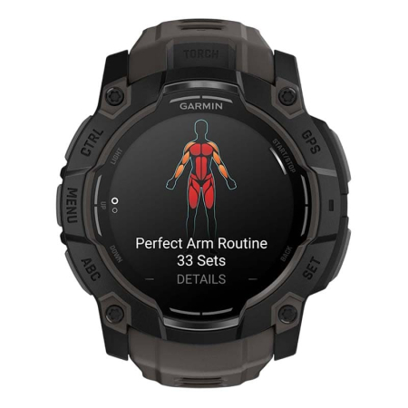Часы Garmin INSTINCT 3 AMOLED 50мм Black, черный с угольно-черным ремешком