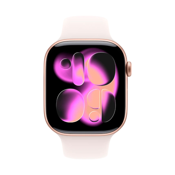 Apple Watch Series 11, 46 мм корпус из алюминия цвета «Rose Gold», ремешок Sport Band размера M/L цвета «Light Blush»