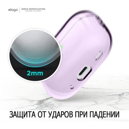 Чехол для Airpods Pro 2 Elago CLEAR HANG CASE (EAPP2CL-HANG-LV) Прозрачный Лавандовый