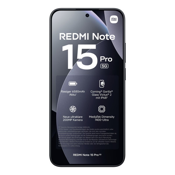 Xiaomi Redmi Note 15 Pro 5G 12/256Gb Black, чёрный