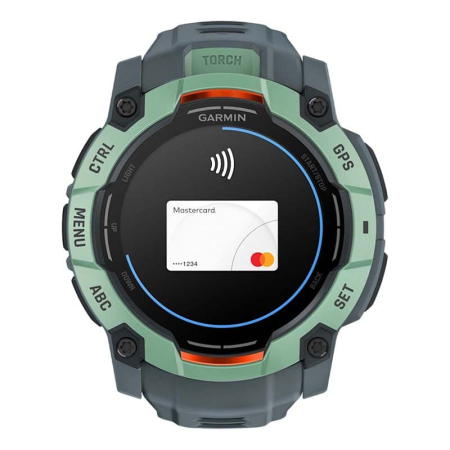 Часы Garmin INSTINCT 3 AMOLED 50мм Neo Tropic, зеленый с серым ремешком