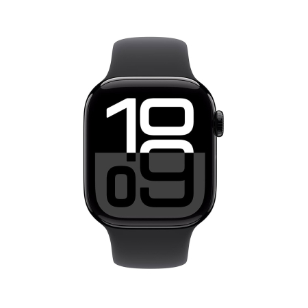 Apple Watch Series 10, 42 мм корпус из алюминия цвета «Jet Black», ремешок Sport Band размера M/L цвета «Black»