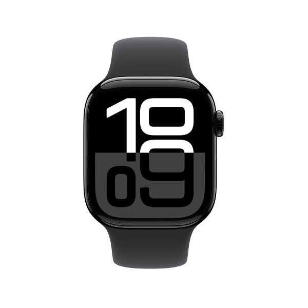 Apple Watch Series 10, 42 мм корпус из алюминия цвета «Jet Black», ремешок Sport Band размера M/L цвета «Black»