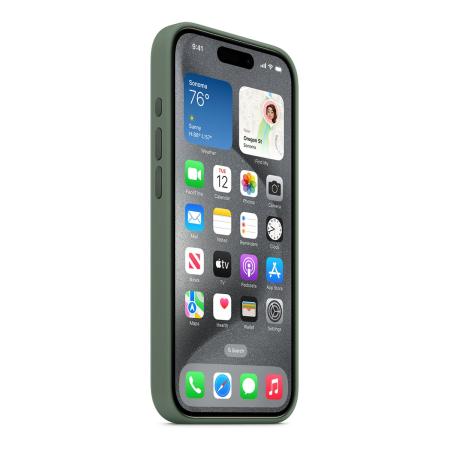 Чехол Silicone Case для Apple iPhone 15 Pro с MagSafe (original) Cypress, зеленый