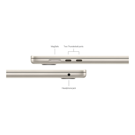 Apple MacBook Air 15" (M3, 8C CPU, 10C GPU, 2024) 24/512Gb SSD (MC9K4) Starlight, «сияющая звезда»