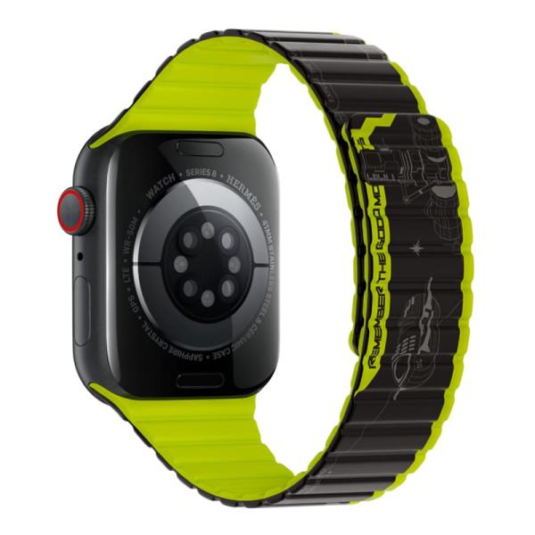 Ремешок для iWatch на 42/44/45/49 мм WiWU Smart Magnetic Silicone (Wi-WB010) Black+Green