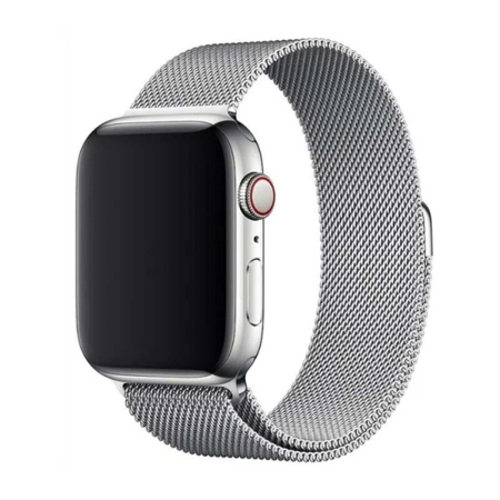 Ремешок для Apple Watch 42/44 mm Gurdini Milanese Loop Silver, серебристый