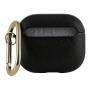 Чехол Guess с карабином для AirPods 3 CG Mobile PU Saffiano with metal logo (GUA3SASMK) Черный