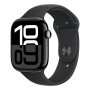 Apple Watch Series 10, 46 мм корпус из алюминия цвета «Jet Black», ремешок Sport Band размера S/M цвета «Black»